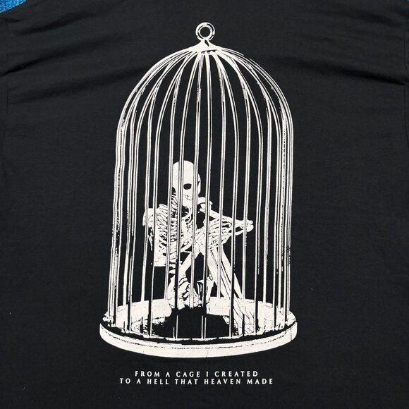 Asking Alexandria Into the Fire Lyric Metalcore Band Tee L - Picture 2 of 4